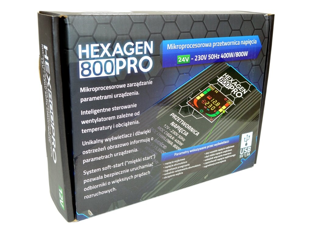 Adpeer Volt Przetwornica napięcia Volt Polska 400/800W 24V HEXAGEN PRO LED 800