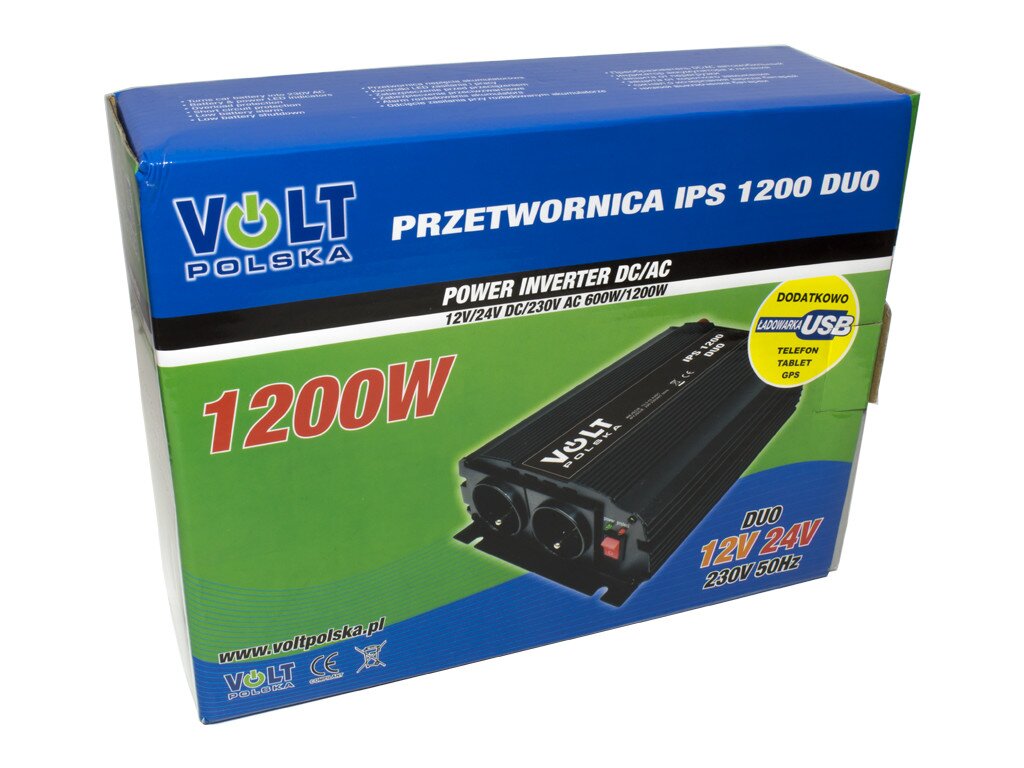 Adpeer Volt Przetwornica napięcia Volt Polska 600/1200W DUO 12/24V IPS 1200
