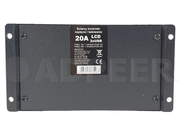 Solarny regulator ładowania 20A LCD Volt Polska