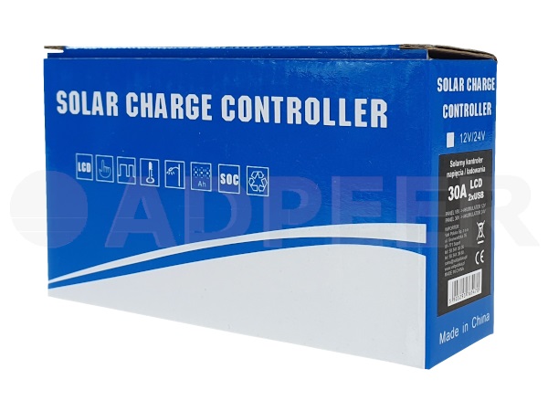 Adpeer Volt Solarny regulator ładowania 30A LCD USB