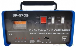 Prostownik z rozruchem 75A 6V/12V Bass Polska 6709
